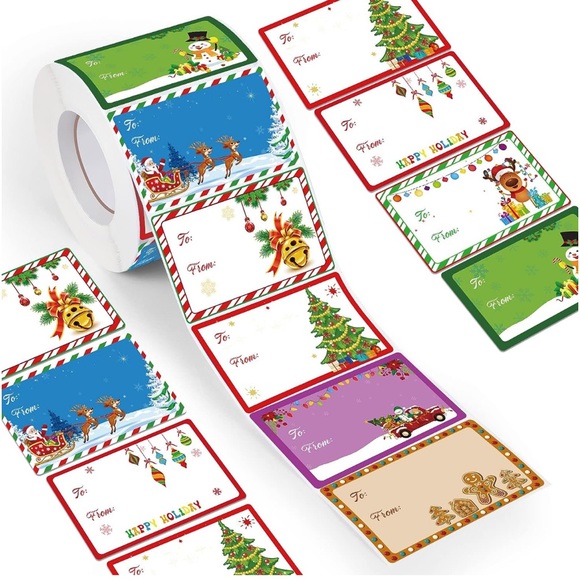 🎄60 HOLIDAY PRESENTS LABELS 2025 - assortment - Picture 4 of 5